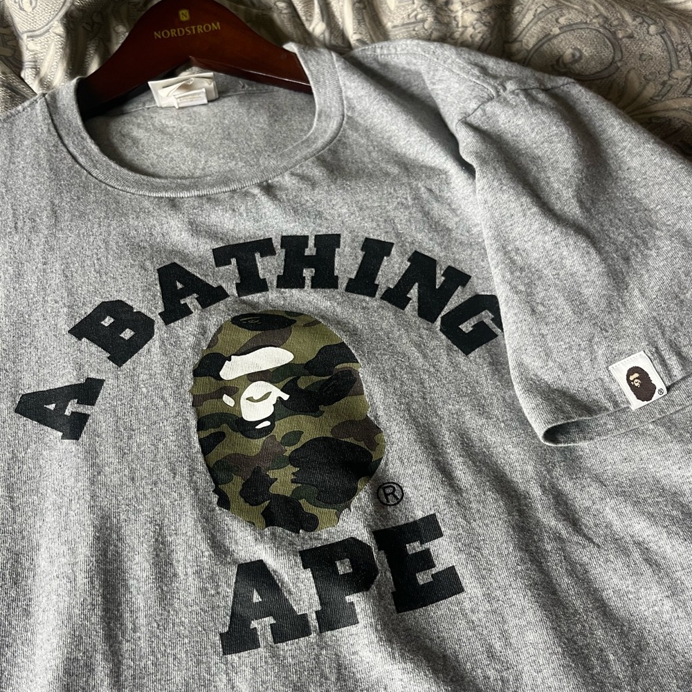 Mens Camo Logo BAPE T-Shirt, Medium